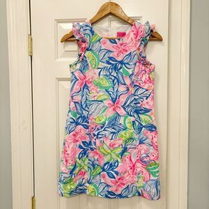 Lilly Pulitzer Mini Steffi Shift Dress Floral Size 14 100% Cotton